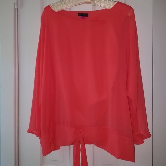 Vince Camuto Tie Front Chiffon Blouse - Picture 1 of 4